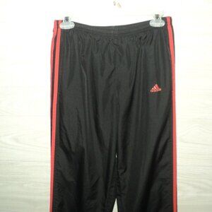 Adidas Sweatpants Boy's Size M Black Track Activewear Joggers Polyester Sports